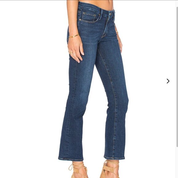 FRAME Le Crop Mini Boot Cropped Boot cut Flared Remsen Blue‎ Denim Jeans Size 25 - Picture 3 of 11